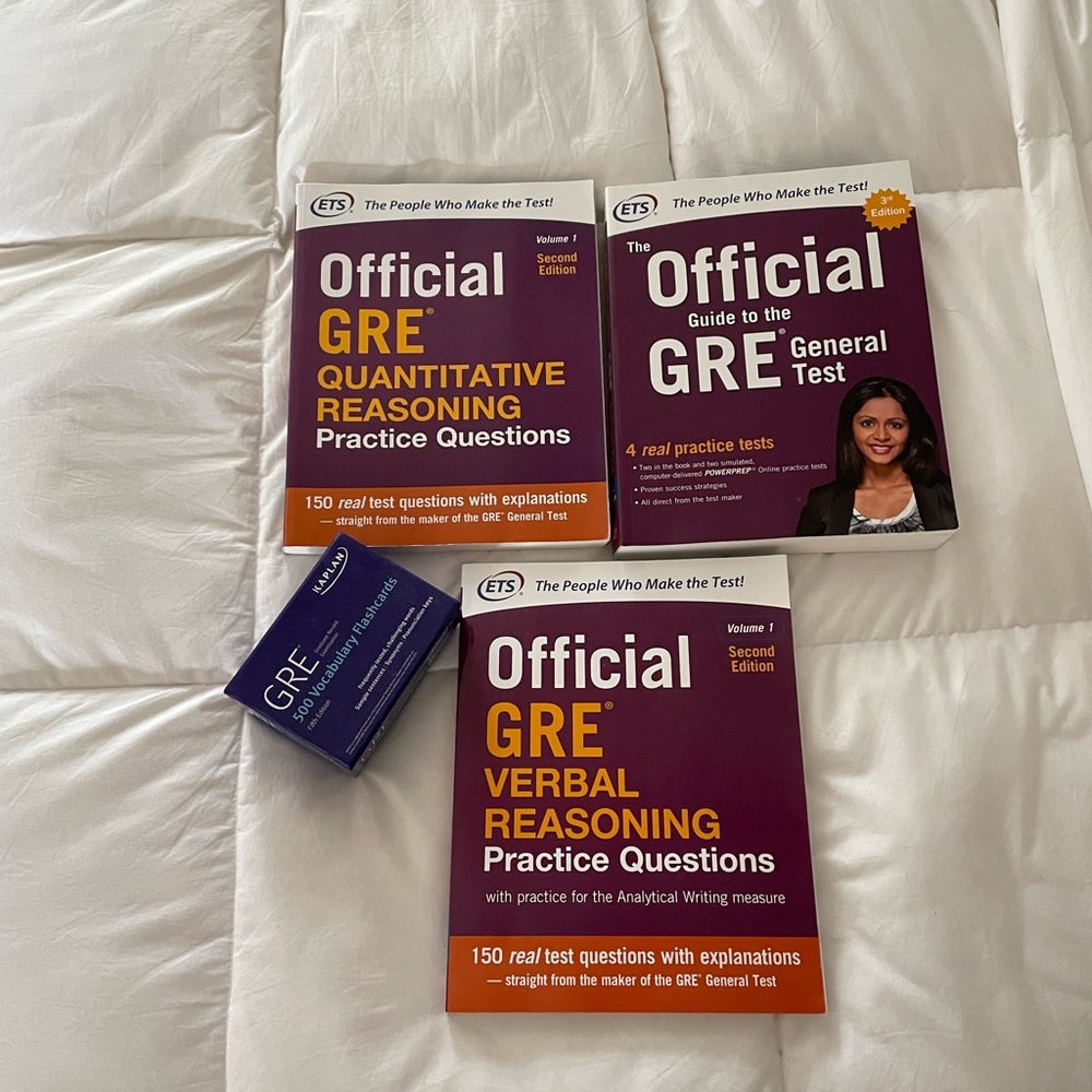Official GRE book, Quantitative and Verbal - 3rd edition, Kaplan flashcards